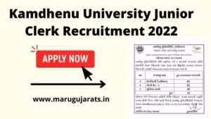 Kamdhenu University Junior Clerk Recruitment 2022