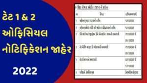 TET 1 & 2 Notification 2022