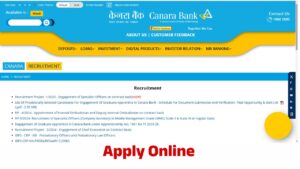 Canara Bank SO Recruitment 2025