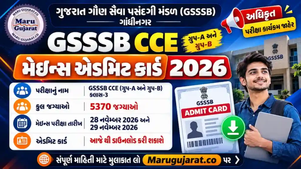 GSSSB CCE Mains Call Letter 2026